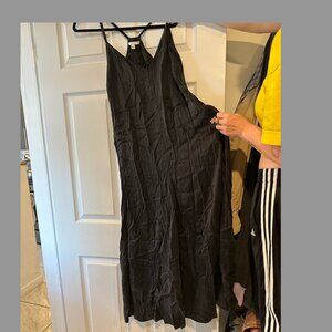 Lunya Washable Silk Slip Jumpsuit – Black – Size L